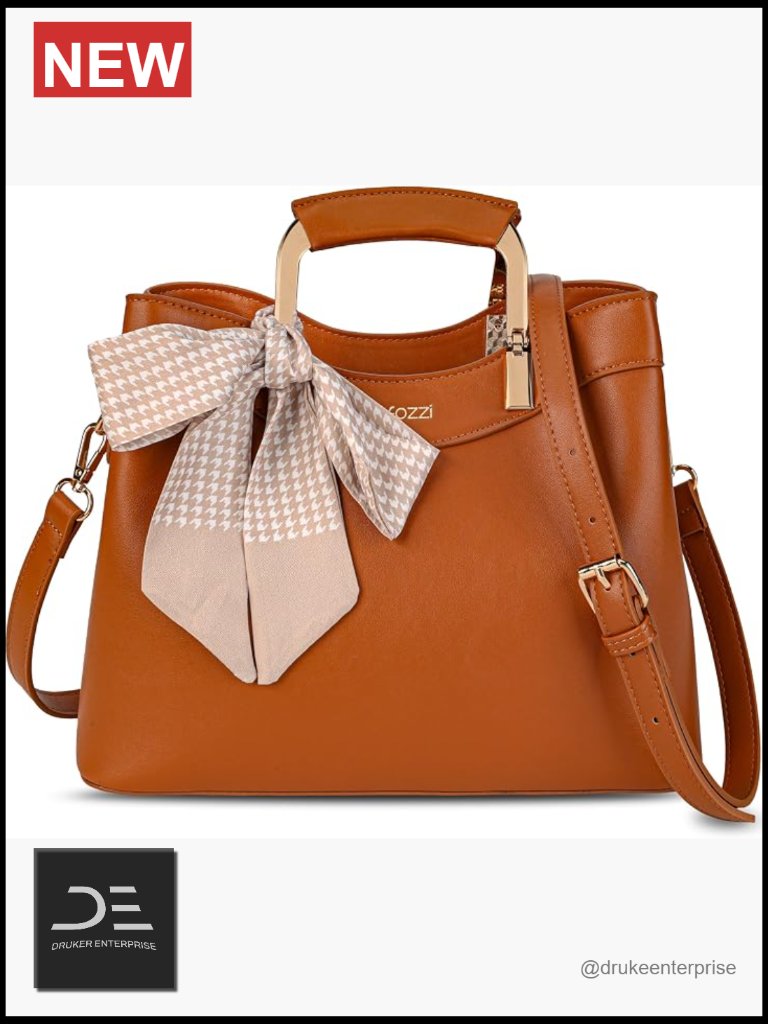 Small Vegan Leather Satchel Handbag - Top Handle, Crossbody & Shoulder Bag